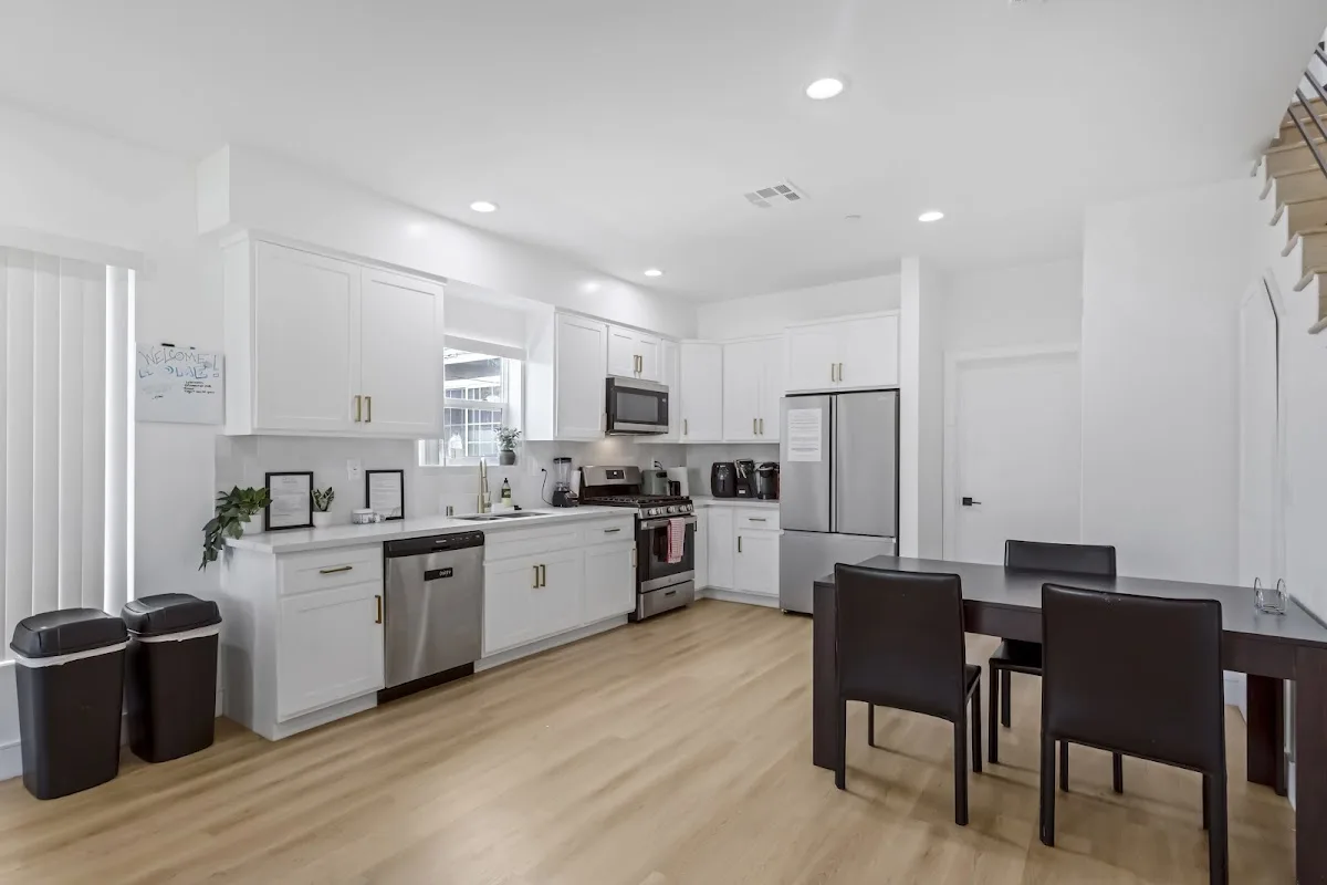 Interior of Losangeles sober living home — kitchen
