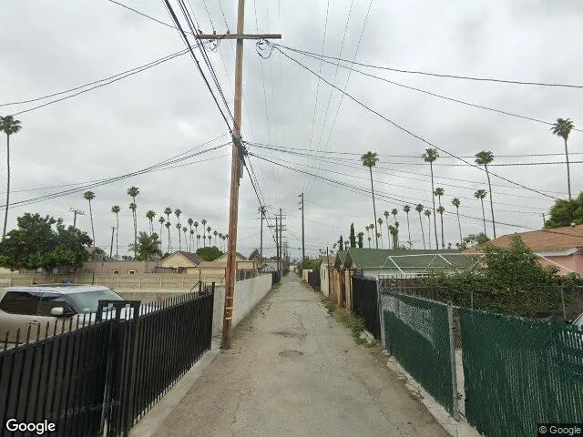 Exterior view of Losangeles sober living home — overhead power line